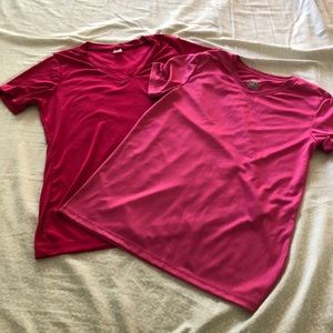 Dry-fit pink tee shirts (2) size M